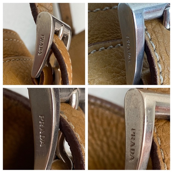 Prada Leather Shoulder Bag Caramel Mustard Brown - Picture 8 of 16